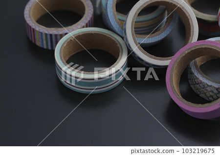 Masking tape taken on a black background 103219675