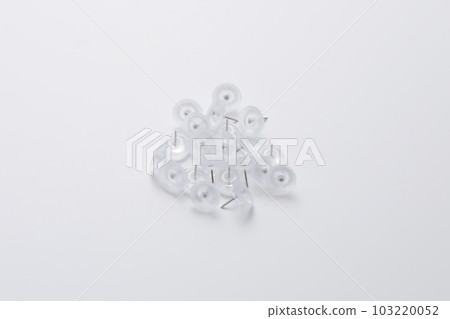 Thumbtacks photographed on a white background Thumbtacks photographed on a white background 103220052