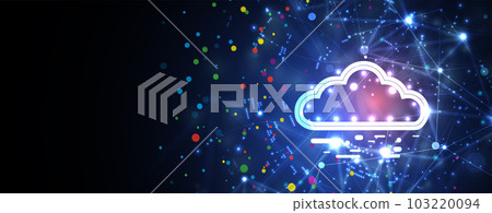 Cloud technology. Integrated digital web concept background Cloud technology. Integrated digital web concept background 103220094