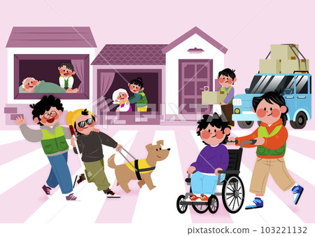 safety service vector for the elderly and the disabled living alone 103221132