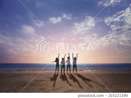 dream and hope vision background with family down a hill 103221390