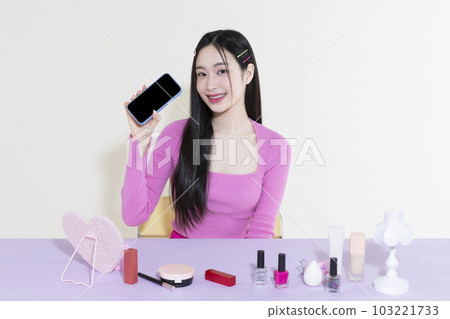 vintage y2k pink retro concept photo of Korean Asian cute woman in party concept vintage y2k pink retro concept photo of Korean Asian cute woman in party concept 103221733