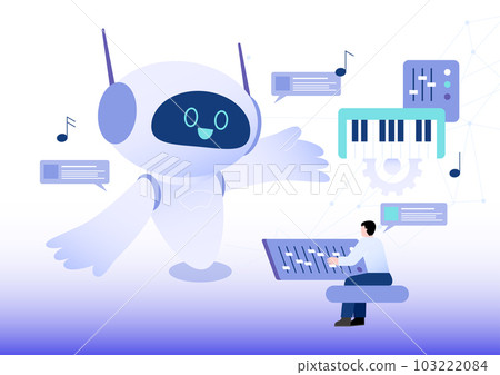 AI artificial intelligence robot composing music 103222084