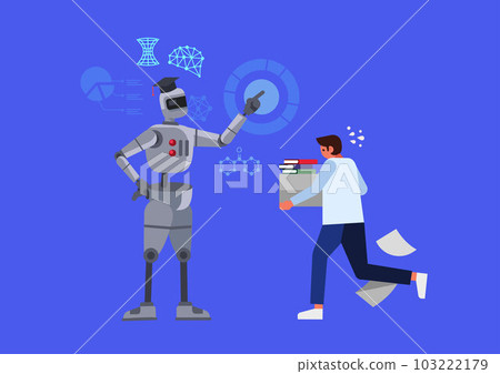AI artificial intelligence robot versus person human 103222179
