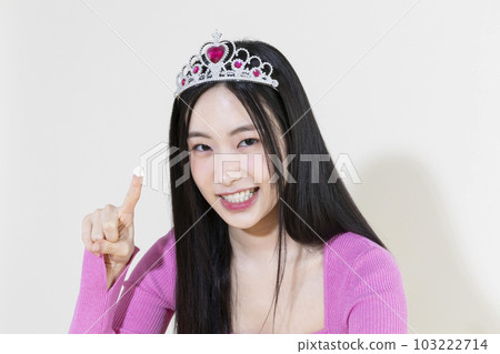 vintage y2k pink retro concept photo of korean asian cute woman in birthday party concept vintage y2k pink retro concept photo of korean asian cute woman in birthday party concept 103222714