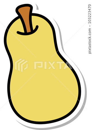Sticker-style fruit single item icon pear 103223470