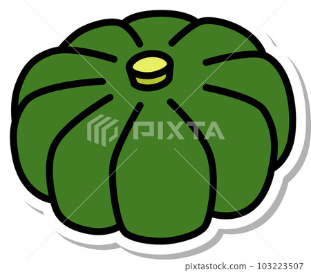 Sticker style vegetable single item icon pumpkin 103223507