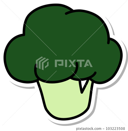 Sticker style vegetable single item icon broccoli 103223508