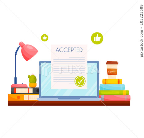Education concept, Accepted application to college or university. Education concept, Accepted application to college or university. 103223599
