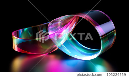 Transparent glossy ribbon "AI generated image" on black background Transparent glossy ribbon "AI generated image" on black background 103224339