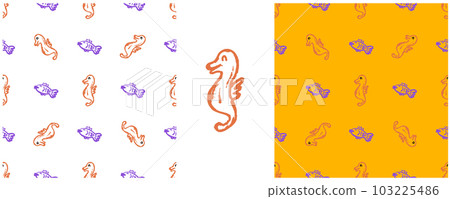 Set drawings with wax crayons. Print for cloth design, textile, fabric, wallpaper, wrapping paper Set drawings with wax crayons. Print for cloth design, textile, fabric, wallpaper, wrapping paper 103225486