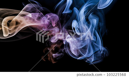 Smoke drifting on a black background "AI-generated image" 103225568