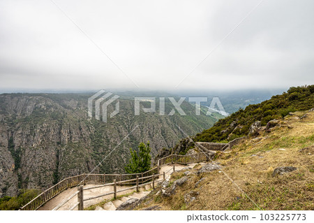View of Canyon del Sil from Balcones de Madrid in Parada de Sil in Galicia, Spain, Europe View of Canyon del Sil from Balcones de Madrid in Parada de Sil in Galicia, Spain, Europe 103225773