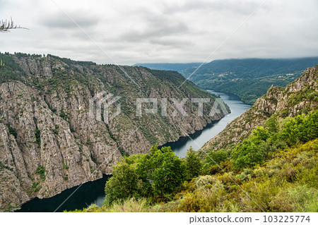 View of Canyon del Sil from Balcones de Madrid in Parada de Sil in Galicia, Spain, Europe 103225774