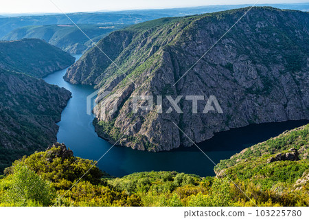 View of Canyon del Sil from Miradoiro da Columna in Parada de Sil in Galicia, Spain, Europe 103225780