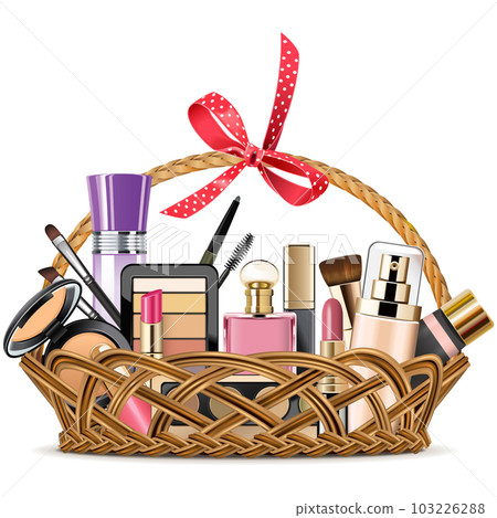 Vector Gift Concept with Cosmetics and Basket 103226288