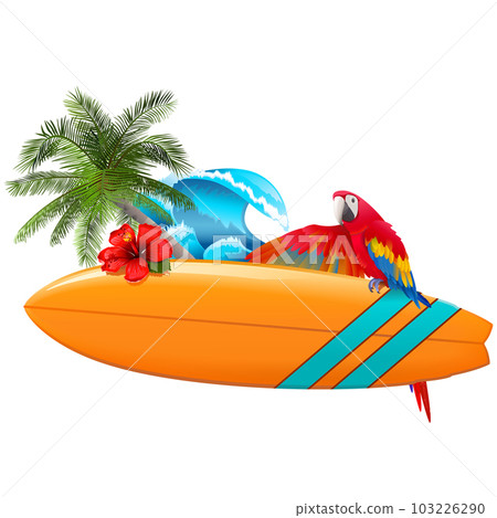 Vector Surfing Board with Parrot Vector Surfing Board with Parrot 103226290