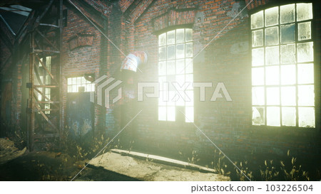 Foggy industrial urban street city night scenery Foggy industrial urban street city night scenery 103226504
