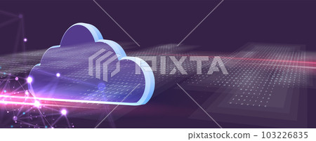 Cloud technology. Integrated digital web concept background Cloud technology. Integrated digital web concept background 103226835