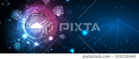 Cloud technology. Integrated digital web concept background 103226840