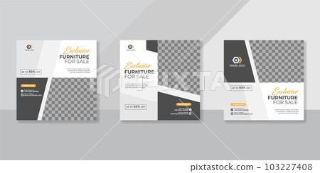 Minimalist Furniture social media post templates design Minimalist Furniture social media post templates design 103227408