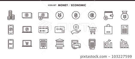 Simple icon set of money, economic relations 103227599