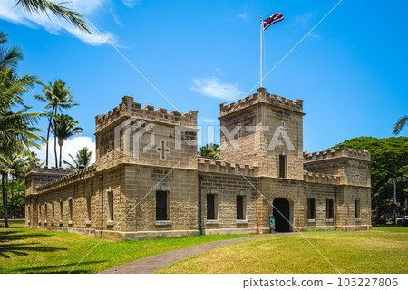 Hale Koa, aka Iolani Barracks, located at Honolulu, Oahu, Hawaii 103227806