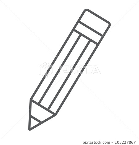 Pencil thin line icon, tools and design, pen sign - Stock Illustration ...