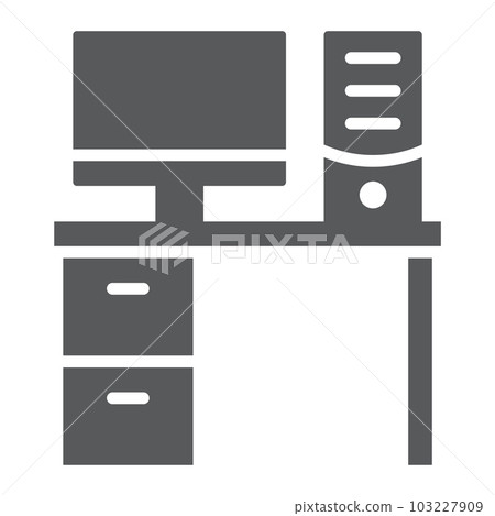 Office table glyph icon, office and work, Office table glyph icon, office and work, 103227909