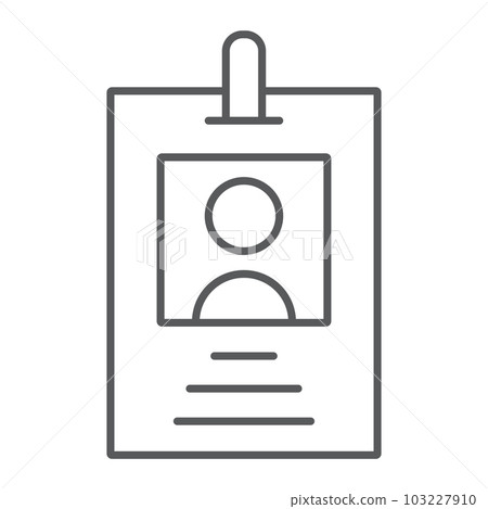Office badge thin line icon, office and work Office badge thin line icon, office and work 103227910