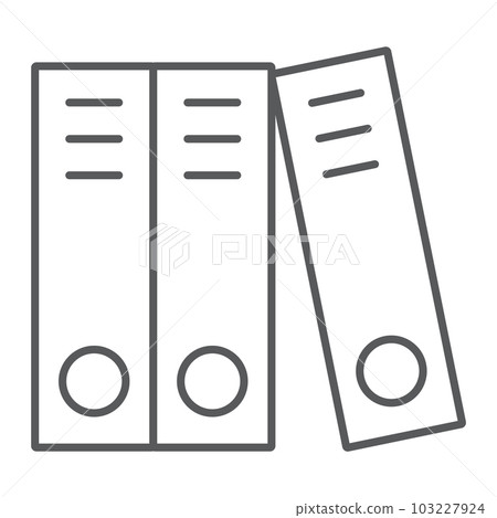 Ring binder thin line icon, office and work 103227924