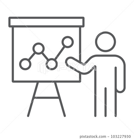 Presentation thin line icon, education and seminar Presentation thin line icon, education and seminar 103227930