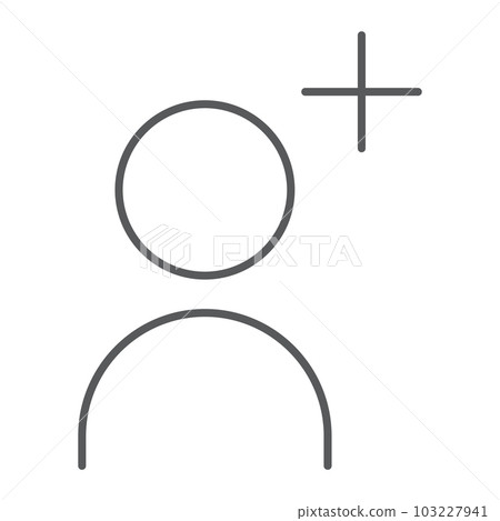 Add contact thin line icon, friend and person 103227941