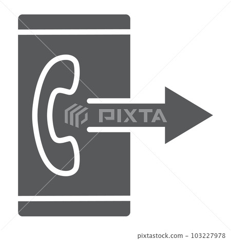Outgoing call line icon, smartphone and ring Outgoing call line icon, smartphone and ring 103227978