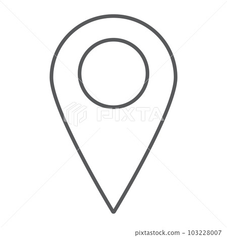 Location thin line icon, contact us and pin Location thin line icon, contact us and pin 103228007