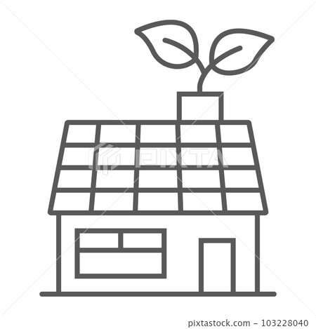 Low energy house thin line icon, ecology energy Low energy house thin line icon, ecology energy 103228040