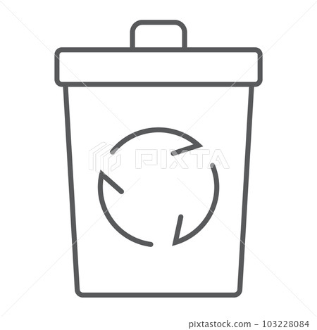 Recycle bin thin line icon, ecology 103228084