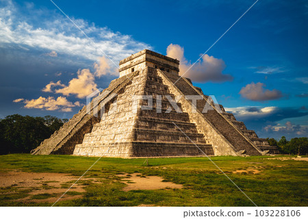 El Castillo, Temple of Kukulcan, Chichen Itza, mexico 103228106