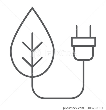 Eco power thin line icon, ecology and energy Eco power thin line icon, ecology and energy 103228111