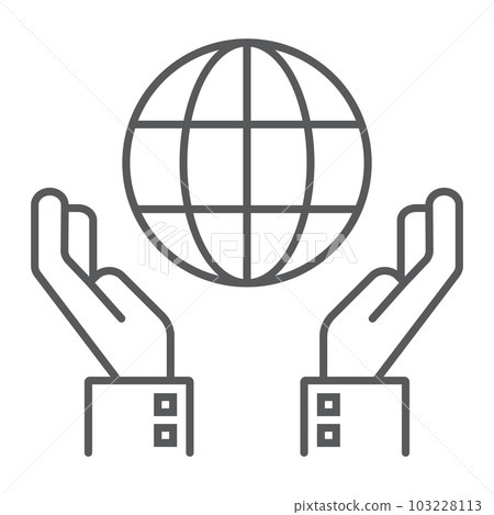 Biosphere conservation thin line icon Biosphere conservation thin line icon 103228113