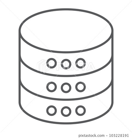 Database thin line icon, data and analytics 103228191