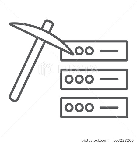 Data mining thin line icon, data and analytics 103228206