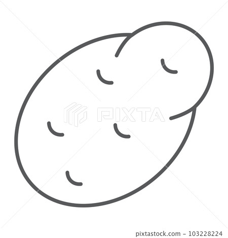 Potato thin line icon, vegetable and diet 103228224