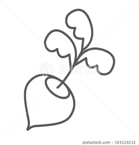 Radish thin line icon, vegetable and diet Radish thin line icon, vegetable and diet 103228232