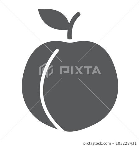 Peach glyph icon, fruit and vitamin, apricot sign Peach glyph icon, fruit and vitamin, apricot sign 103228431