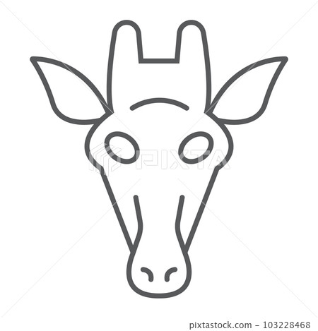 Giraffe thin line icon, animal and zoo, mammal Giraffe thin line icon, animal and zoo, mammal 103228468