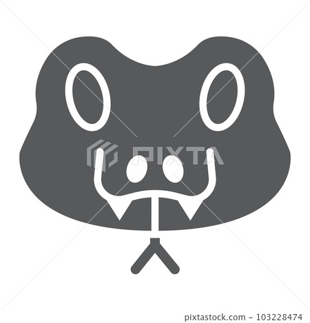 Snake glyph icon, animal and zoo, reptile sign 103228474
