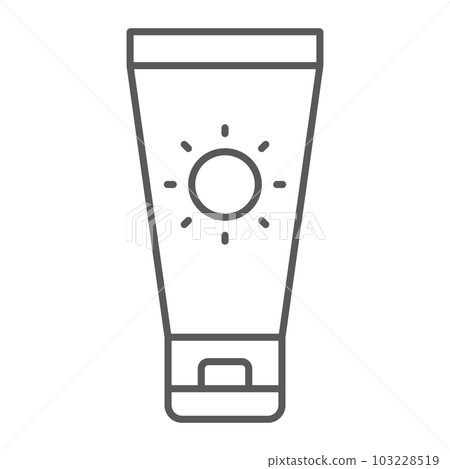 Sun Cream thin line icon, travel and tourism 103228519