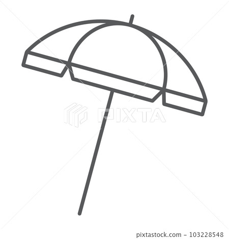 Beach umbrella thin line icon, travel and parasol Beach umbrella thin line icon, travel and parasol 103228548