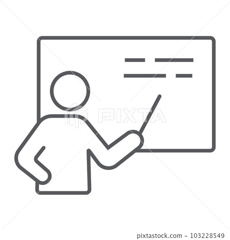 Teacher thin line icon, school and education Teacher thin line icon, school and education 103228549